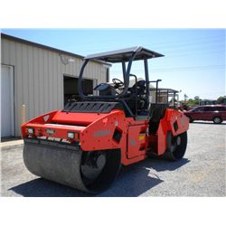 2004 HAMM HD110HV TANDEM ROLLER, S/N 60262, 66" SMOOTH DRUM, VIBRATORY, WATER SYSTEM, CANOPY, 931 HO