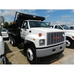 2000 GMC C8500 T/A DUMP, S/N 1GDT7H4C4YJ507349, 7.2L CAT DIESEL, A/T, A/C, 10-12 YD STEEL DUMP BODY,