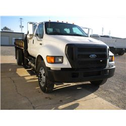 2005 FORD F750XL S/A FLATBED DUMP, S/N 3FRNW75Z05V133203, 6.0L DIESEL, A/T, WARREN FLATBED DUMP BODY