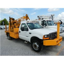 2001 FORD F550XL 4X4 W/ CME DRILL, S/N 1FDAF57F41EC21188, 7.3L DIESEL, 275 HP, STANDARD TRANS, A/C, 