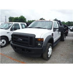 2009 FORD F450XL CREW CAB FLATBED, S/N 1FDAW46R89EA51550, 6.4L INT DIESEL, A/T, A/C, STEEL FLATBED W