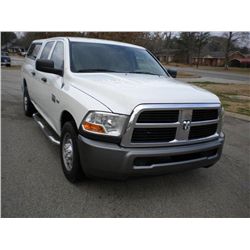 2010 DODGE R2500 CREW CAB PICKUP, S/N 3D7TP2CT5AG146682, V8 GAS, A/T, A/C, CAMPER SHELL, RETRACTABLE