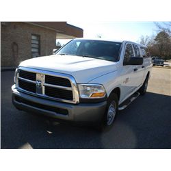2010 DODGE R2500 CREW CAB PICKUP, S/N 3D7TP2CTXAG148069, V8 GAS, A/T, A/C, CAMPER SHELL, RETRACTABLE