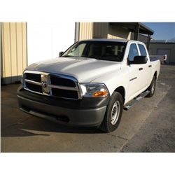 2011 DODGE R1500 ST CREW CAB 4X4 PICKUP, S/N 1D7RV1CP8BS618977, V8 GAS, A/T, A/C, BED COVER, RETRACT