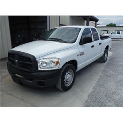 2009 DODGE R2500 CREW CAB PICKUP, S/N 3D7KR28T49G529863, V8 GAS, A/T, A/C, 83,865 MILES