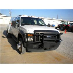 2009 FORD F450XL CREW CAB 4X4 DUALLY, S/N 1FTXW43R49EA51547, 6.4L DIESEL, A/T, A/C, BRUSH GUARD, CAM