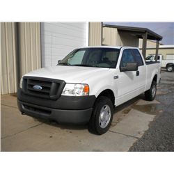 2008 FORD F150XL EXTENDED CAB 4X4 PICKUP, S/N 1FTPX14VX8FB30964, V8 GAS, A/T, A/C, 45,551 MILES