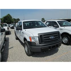 2010 FORD F150XL CREW CAB 4X4 PICKUP, S/N 1FTFW1EV6AFC57942, V8 GAS, A/T, A/C, 43,885 MILES