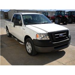 2008 FORD F150XL EXTENDED CAB PICKUP, S/N 1FTPX12V78FC27574, V8 GAS, A/T, A/C, 47,047 MILES