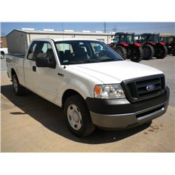 2008 FORD F150XL EXTENDED CAB PICKUP, S/N 1FTPX12V68FC27582, V8 GAS, A/T, A/C, 49,164 MILES