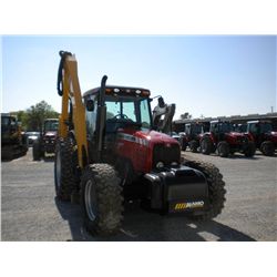 2007 MASSEY FERGUSON 5465 4X4 SIDE BOOM FARM TRACTOR, S/N S179086, ALAMO SIDE BOOM, 100 HP, 3 PTH, P