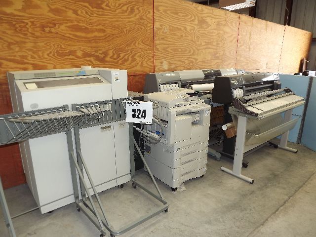 MISC COPIER/PAPER TRIMMER/PLOTTER-PRINTER/PLAN RACKS