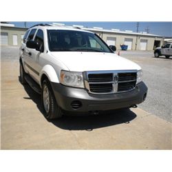 2008 DODGE DURANGO 4X4, S/N 1D8HB38N48F148273, V8 GAS, A/T, A/C, 82,385 MILES