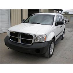 2008 DODGE DURANGO 4X4, S/N 1D8HB38N08F148271, V8 GAS, A/T, A/C, 87,644 HOURS