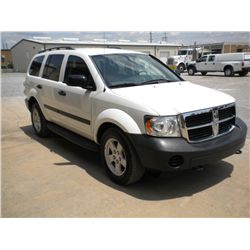 2008 DODGE DURANGO 4X4, S/N 1D8HB38N38F148278, V8 GAS, A/T, A/C, 82,092 MILES
