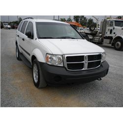2008 DODGE DURANGO 4X4, S/N 1D8HB38N88F148275, V8 GAS, A/T, A/C, 85,210 MILES