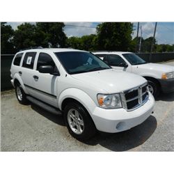 2008 DODGE DURANGO 4X4, S/N 1D8HB48228F146467, V8 GAS, A/T, A/C, 105,268 MILES