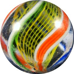 Marbles: Lot 2. Swirl. Latticinio Core. 11/16". NM+ 8.9.
