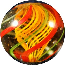 Marbles: Lot 5. Swirl. Latticinio Core. 11/16". Mint 9.8.