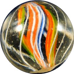 Marbles: Lot 9. Swirl. Divided Core. 21/32". Mint 9.8.