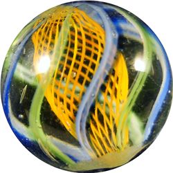 Marbles: Lot 11. Swirl. Latticinio Core. 21/32". Mint 9.8.