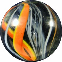 Marbles: Lot 16. Swirl. Latticinio Core. 27/32". MInt- 9.2.