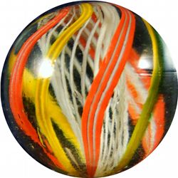 Marbles: Lot 22. Swirl. Latticinio Core. 27/32". Mint 9.9.