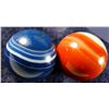 Image 1 : Marbles: Lot 23. 2 Dyed Agates. 25/32" & 13/16". Mint 9.9.