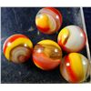 Image 1 : Marbles: Lot 25. 5 Red/Yellow Popeye Corkscrews. 5/8" to 21/32". Mint 9.7 to 9.8