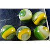 Image 1 : Marbles: Lot 26. 5 Green/Yellow Popeye Corkscrews. 5/8" to 21/32". Mint 9.7 to 9.8