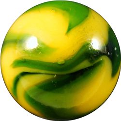 Marbles: Lot 33. Peltier Glass. NLR John Deere. 5/8". Mint 9.7.