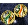 Image 1 : Marbles: Lot 37. 2 Swirls. Divided Core. Matched Pair. 5/8". Mint 9.7.