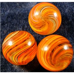 Marbles: Lot 39. 3 Swirls. Joseph Coat. 9/16". Mint 9.8.