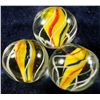 Image 1 : Marbles: Lot 40. 3 Swirls. Solid Core. 11/16". Mint 9.8 & Mint- 9.1.