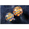 Image 1 : Marbles: Lot 43. 2 Swirls. Latticino Core. 5/8" & 11/16". Mint- 9.0.