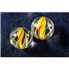 Image 1 : Marbles: Lot 45. 2 Swirls. Solid Core. Matched Pair. 11/16". Mint 9.7.