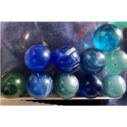 Marbles: Lot 46. 11 Transitions. Ground Pontil. 21/32" to 11/16". Mint 9.7-9.3.