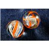 Image 1 : Marbles: Lot 47. 2 Swirls. Latticinio Core. Matched Pair. 11/16". Mint 9.8.