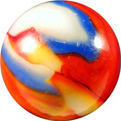 Marbles: Lot #54. Peltier Glass. NLR Liberty. 27/32". NM+ 8.7.