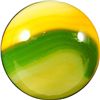 Image 1 : Marbles: Lot #59. Akro Agate. Green/Yellow Popeye. Fluorescent. 3/4". Mint 9.8.