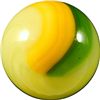 Image 2 : Marbles: Lot #59. Akro Agate. Green/Yellow Popeye. Fluorescent. 3/4". Mint 9.8.