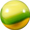 Image 3 : Marbles: Lot #59. Akro Agate. Green/Yellow Popeye. Fluorescent. 3/4". Mint 9.8.