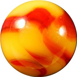 Marbles: Lot 107. Peltier Glass. NLR Ruby Bee. 5/8". Mint 9.8.