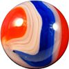 Image 1 : Marbles: Lot 114. Akro Agate. Red/Blue Popeye. 5/8". Mint 9.7.