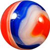 Image 3 : Marbles: Lot 114. Akro Agate. Red/Blue Popeye. 5/8". Mint 9.7.