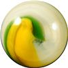 Image 1 : Marbles: Lot 115. Akro Agate. Green/Yellow Popeye. 11/16". Mint 9.7.