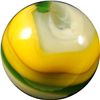 Image 2 : Marbles: Lot 115. Akro Agate. Green/Yellow Popeye. 11/16". Mint 9.7.