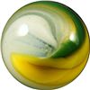 Image 4 : Marbles: Lot 115. Akro Agate. Green/Yellow Popeye. 11/16". Mint 9.7.