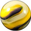Image 2 : Marbles: Lot 117. Akro Agate. Purple/Yellow Popeye. 19/32". Mint- 9.1.