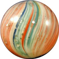 Marbles: Lot #129. End of Day. 4-Panel Onionskin with Mica. 21/32". Mint 9.8.